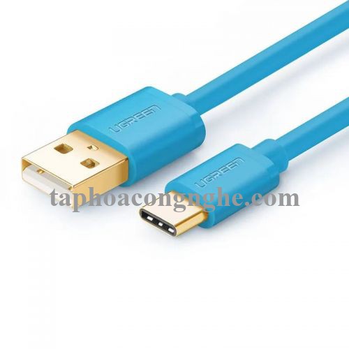 Ugreen 10658 3M Màu xanh dương Cáp Usb 2.0 Sang Type C mạ vàng US141 30010658